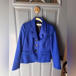 Kasper Women's Royal Blue Button-Up Blazer